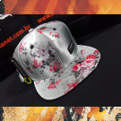 Boné Overhead Cinza Floral Acetinado